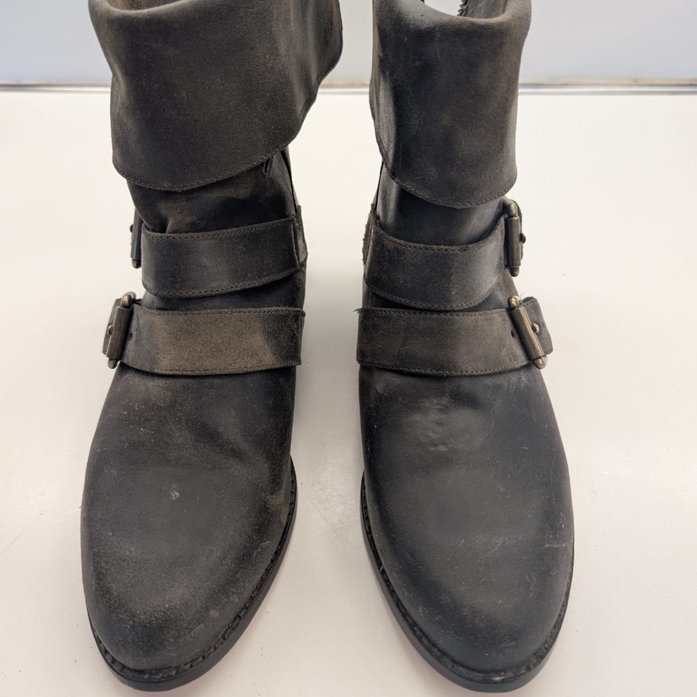 Kors Michael Kors Brown Leather Buckle Boots Booties size 10